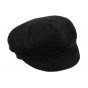 Women's Black Wool Newsboy Cap - Traclet
