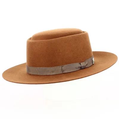 Chapeau Fedora Le Tao feutre laine Camel - Flechet