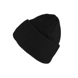 Black Bari Beanie with Cuff - Traclet