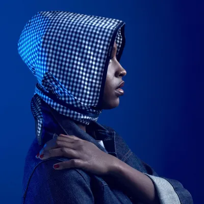 Gingham Check Hood - women's rain hat Reference: 13586| Traclet Millinery