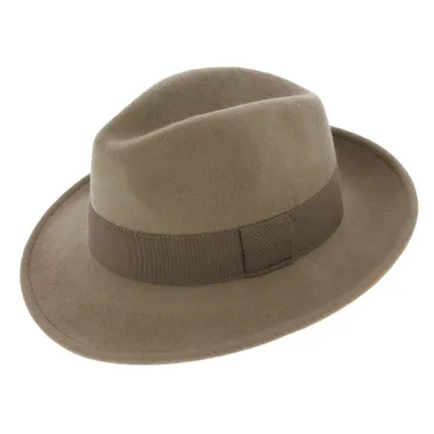 Vanador Waterproof Wool Felt Fedora Hat Beige - Traclet Reference: 6357 | Chapellerie Traclet