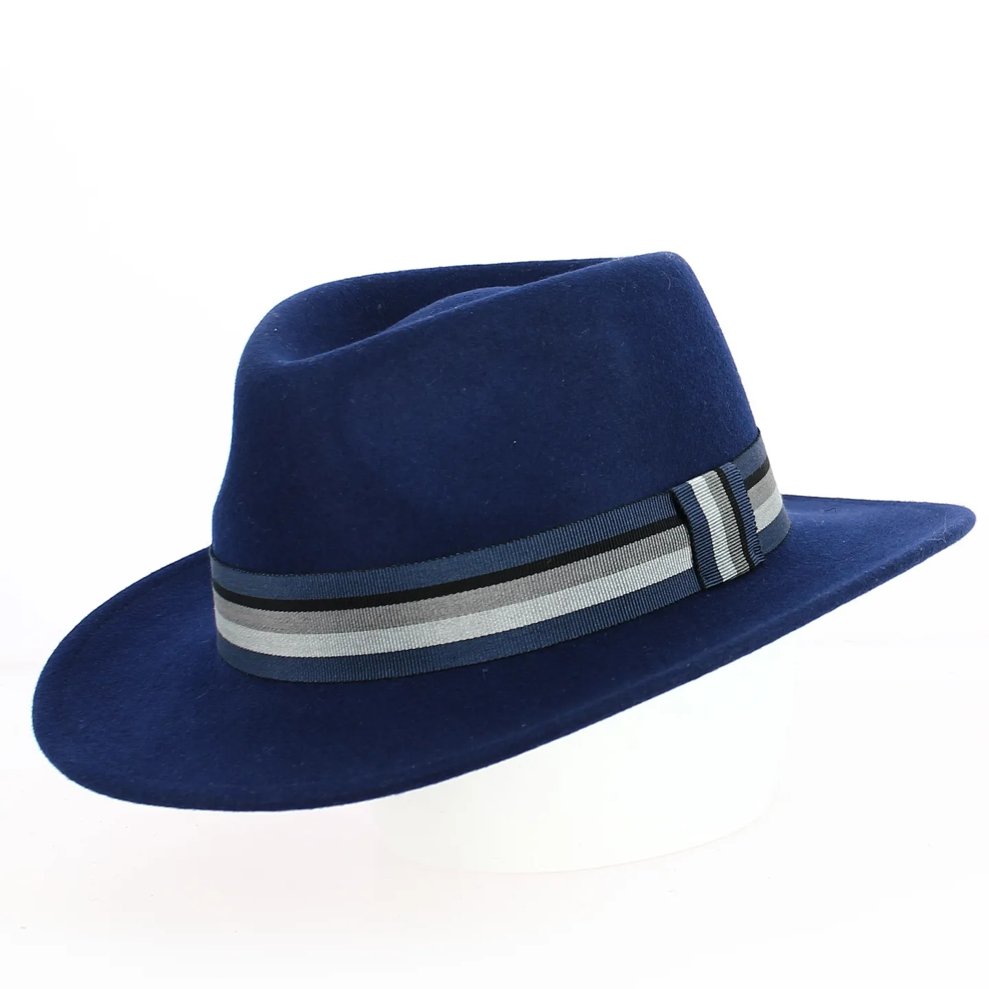 Navy Blue Wool Felt Fedora Hat Sonora - Traclet
