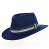 Chapeau Fedora Sonora feutre laine bleu marine - Traclet