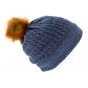 Blue Marie Pom Pom Beanie - Traclet