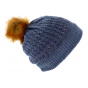 Marie Blue pompom hat - Traclet 