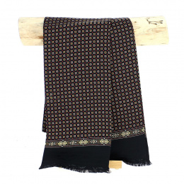Men's Black Silk Scarf - Traclet