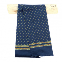 Men's Blue Silk Scarf - Traclet
