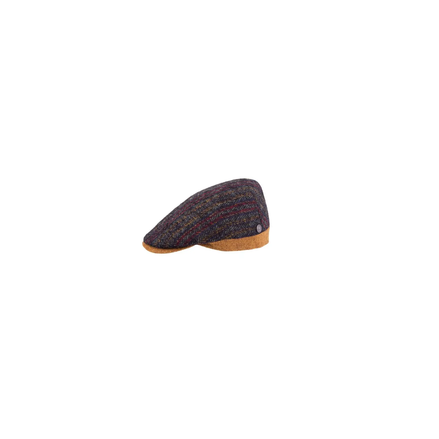 Le Merlo wool flat cap mustard & multicolor