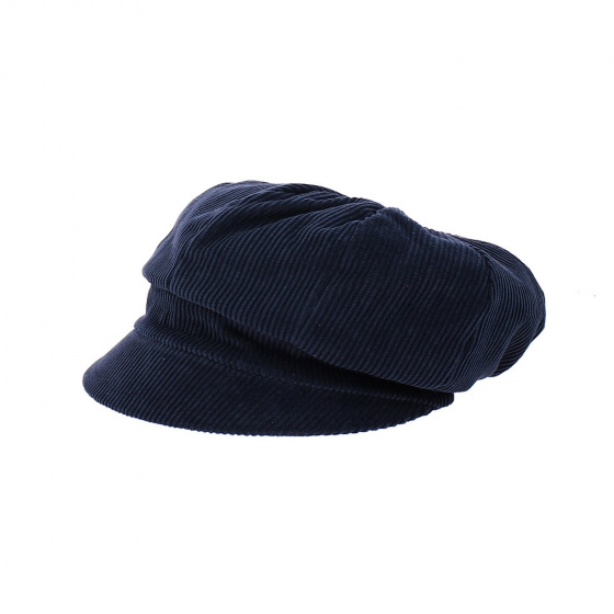 Gavroche cap La Piska navy blue velvet - Traclet