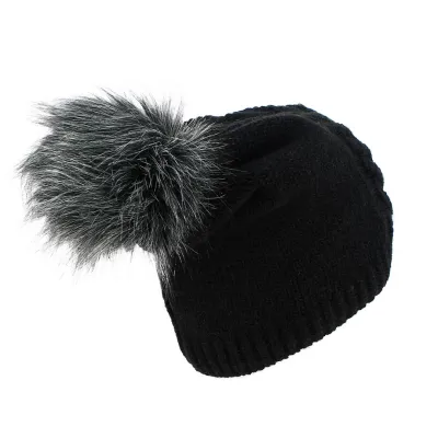 Bonnet à pompon Klara noir - Traclet