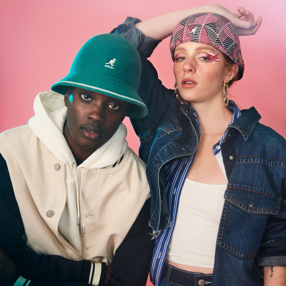 Casquette Plate tricolore rose - Kangol