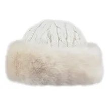 Bonnet-Toque Cable Fausse Fourrure blanche - Barts