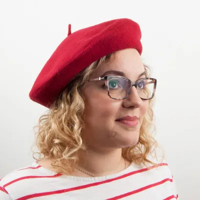 Béret Tendance rouge Flora Laine