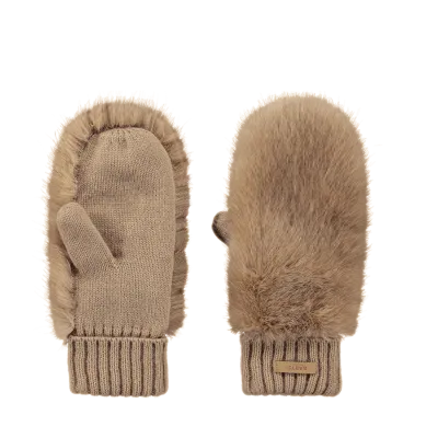 Dorothy Beige Faux Fur Mittens - Barts: 13781| Chapellerie Traclet