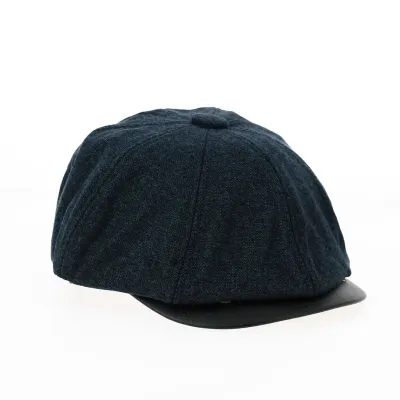 Cholet 8-panel cap with navy ear flaps