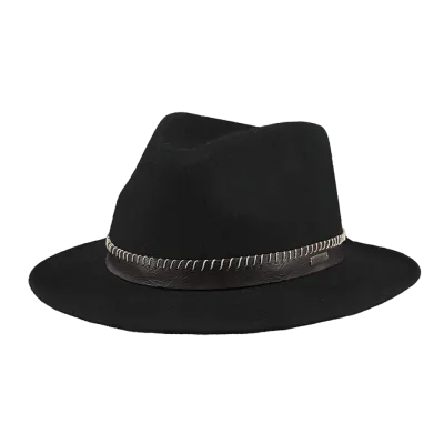 Chapeau Fedora Oaklyn feutre laine noir - Barts