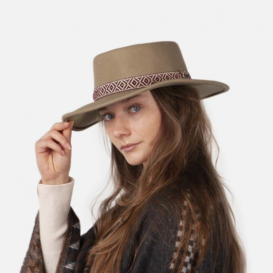Gambler hat brown wool felt - Barts