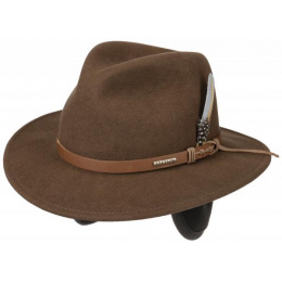Hershey Traveler Hat Vitafelt with Ear Flaps Brown Felt - Stetson