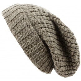 Bonnet Long Bellevarde Laine & Mohair Taupe - Traclet