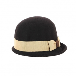 Chapeau cloche feutre laine marron Lucia - Traclet