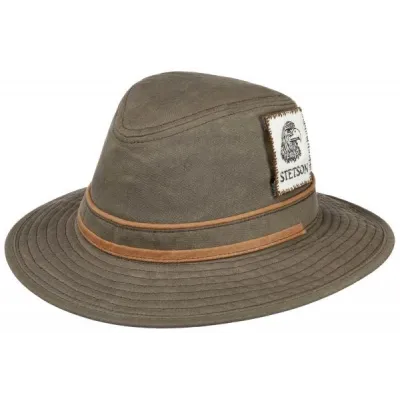 Chapeau Traveller Kalispell Wax Kaki - Stetson Reference : 13890| Chapellerie Traclet