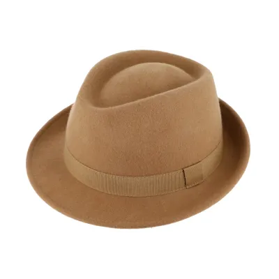 Chapeau Porkpie Bilbao feutre Beige - Traclet Reference : 11055 | Chapellerie Traclet
