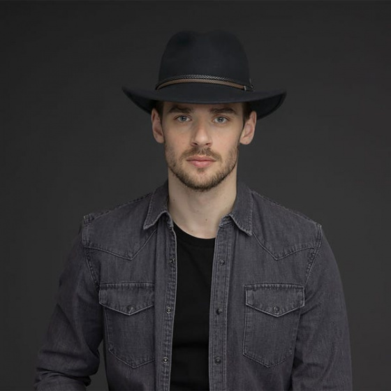 Fedora Nelles Black Wool Felt Hat - Bailey Fedora Nelles Black Wool Felt Hat - Bailey