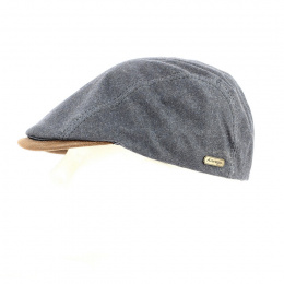 Navy blue waterproof woolen flat cap - Traclet