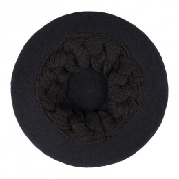 Black Wool Pina Beret - Heritage by Laulhère