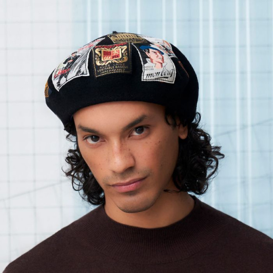 Black Wool Eridan Beret - Heritage by Laulhère