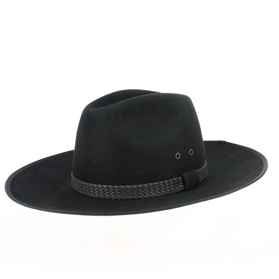 Fedora Bruno black rabbit felt hat - Traclet
