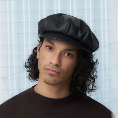 Charlie Leather Beret Cap Black - Traclet Reference: 12687 | Traclet Hat Shop