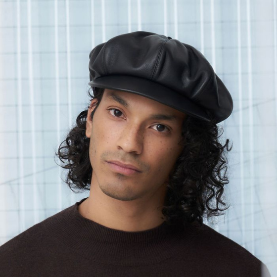 Charlie Leather Beret Cap Black - Traclet
