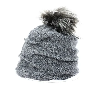 Bonnet à pompon Nani gris - Traclet