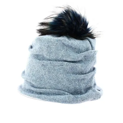 Bonnet à pompon Nani bleu - Traclet