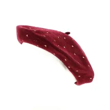 Béret fantaisie laine bordeaux - Traclet