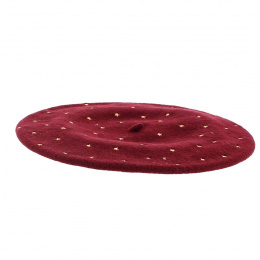 Fancy burgundy wool beret - Traclet