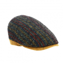Le Merlo flat cap wool mustard & multicolor