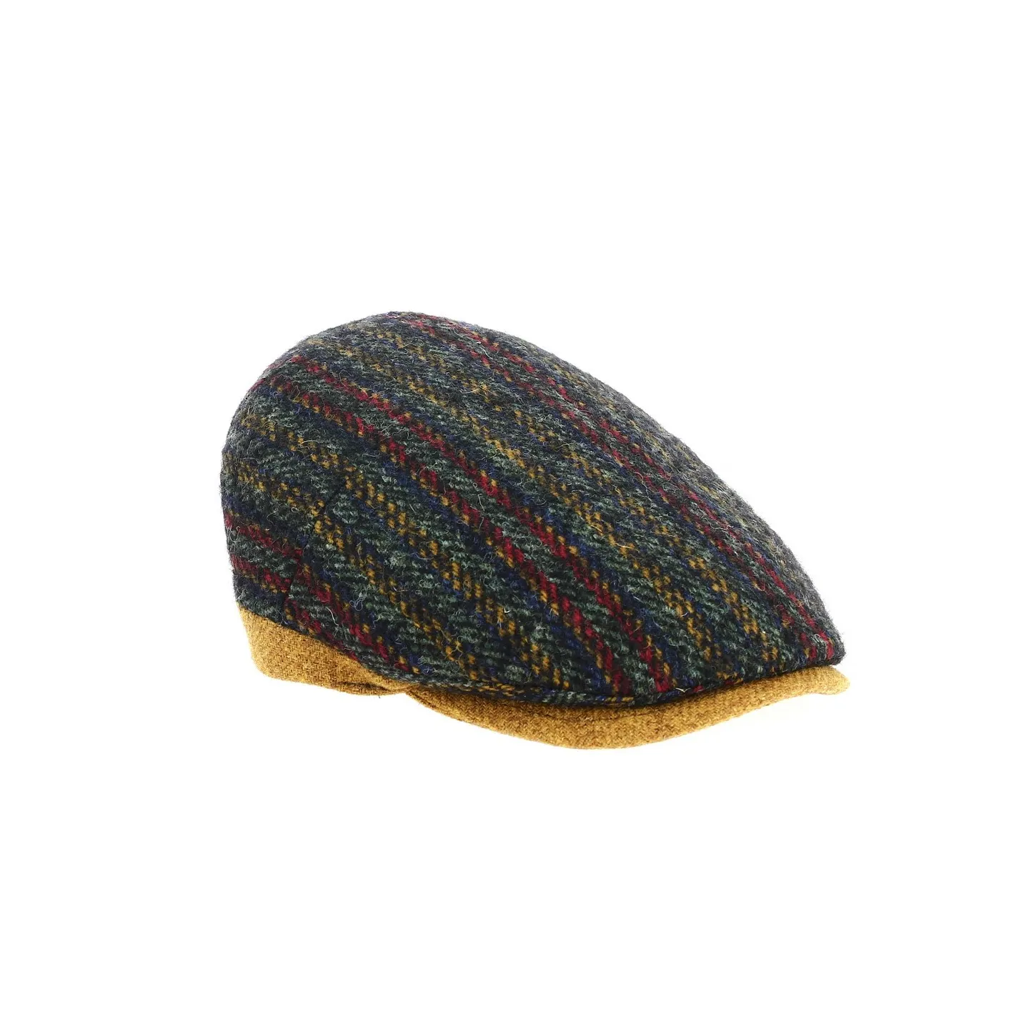 Le Merlo flat cap wool mustard & multicolor
