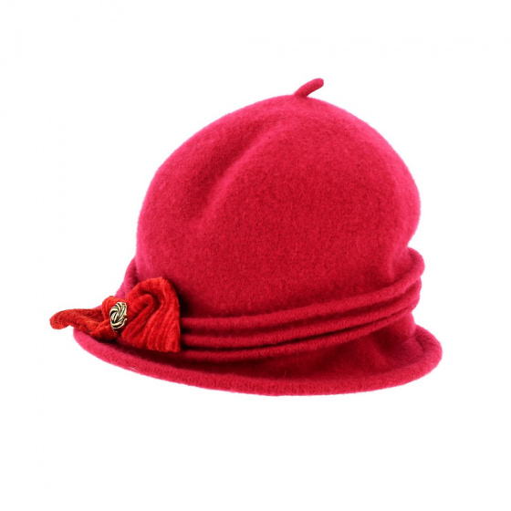 Cloche hat Martine red wool - Traclet