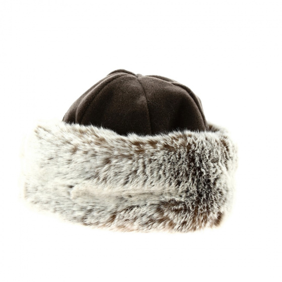 Marmot fleece & brown faux fur hat - Traclet