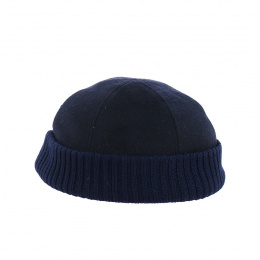 Docker wool hat navy blue - Traclet