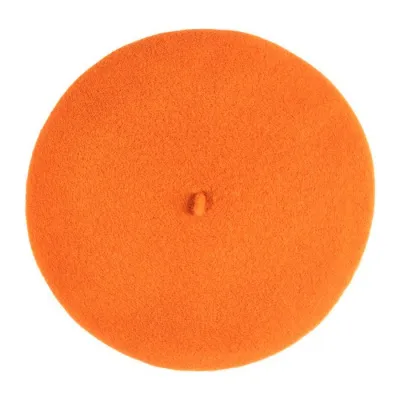 Béret Héritage par Laulhère - Orange  vif - beret de chasse -  Reference : 14036| Chapellerie Traclet