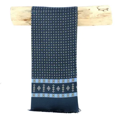Dexo blue and yellow silk scarf - Traclet