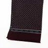 Foulard en soie Leo bordeaux et bleu clair - Traclet