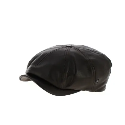 Casquette Hatteras en cuir marron - Traclet