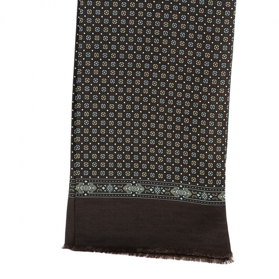 Foulard en soie Yoly marron - Traclet Foulard en soie Yoly marron - Traclet