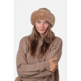 Brown Faux Fur Cable Beanie-Hat - Barts