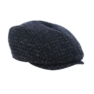 Casquette plate Didier laine bleu nuit - Crambes
