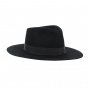 Fedora Hat Black rabbit hair felt - Flechet